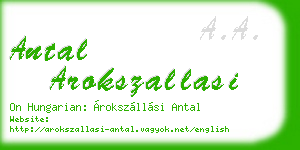 antal arokszallasi business card