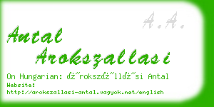 antal arokszallasi business card